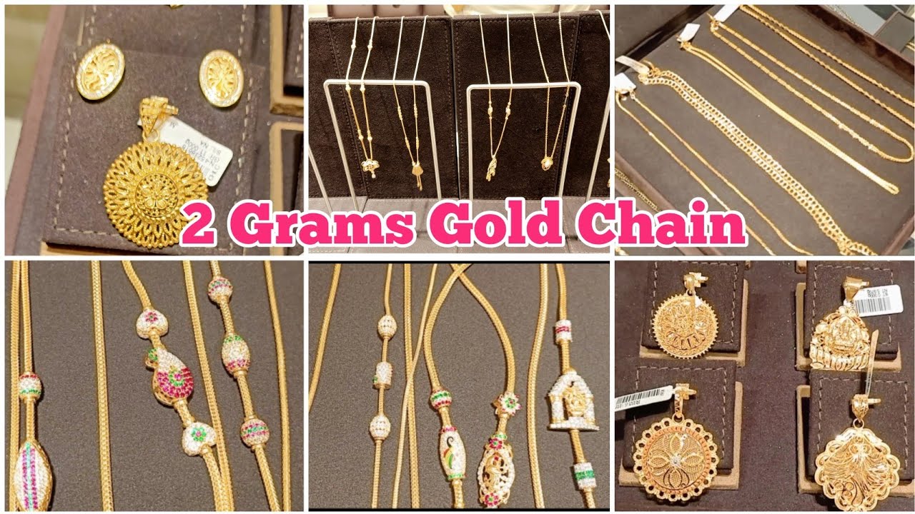 Bhima Jewellers Gold Chain Mogappu Chains Daily Collegewear Chain Pendant Set From 2 Gram To 40 Gram