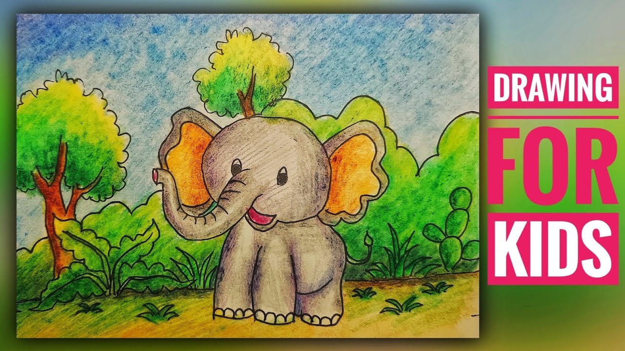 CREATE an Elephant MASTERPIECE with Colored Pencils for KIDS!