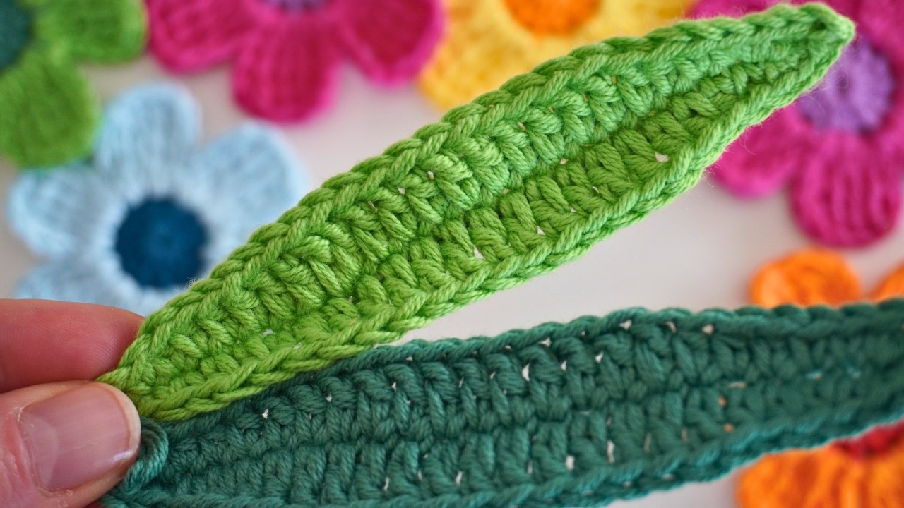 Crochet a Long Leaf &ndash; Only ONE Row! Crochet for Beginners
