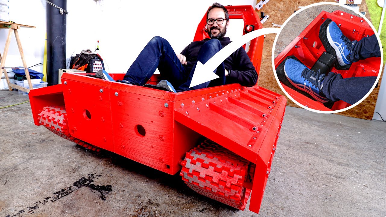 FULLY 3D PRINTED TANK THAT DRIVES WITH PEDALS (from scratch)