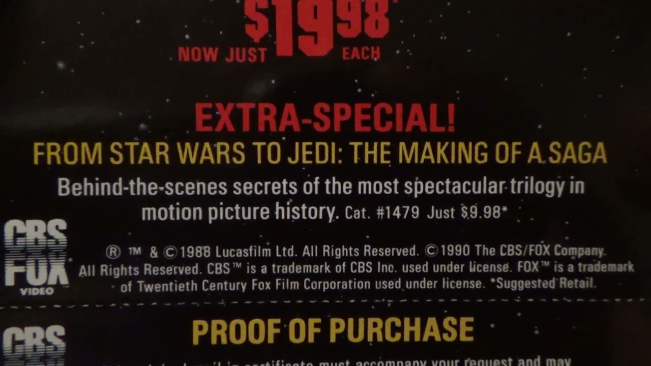 TBT: Star Wars Trilogy VHS Box Set 1990 60fps