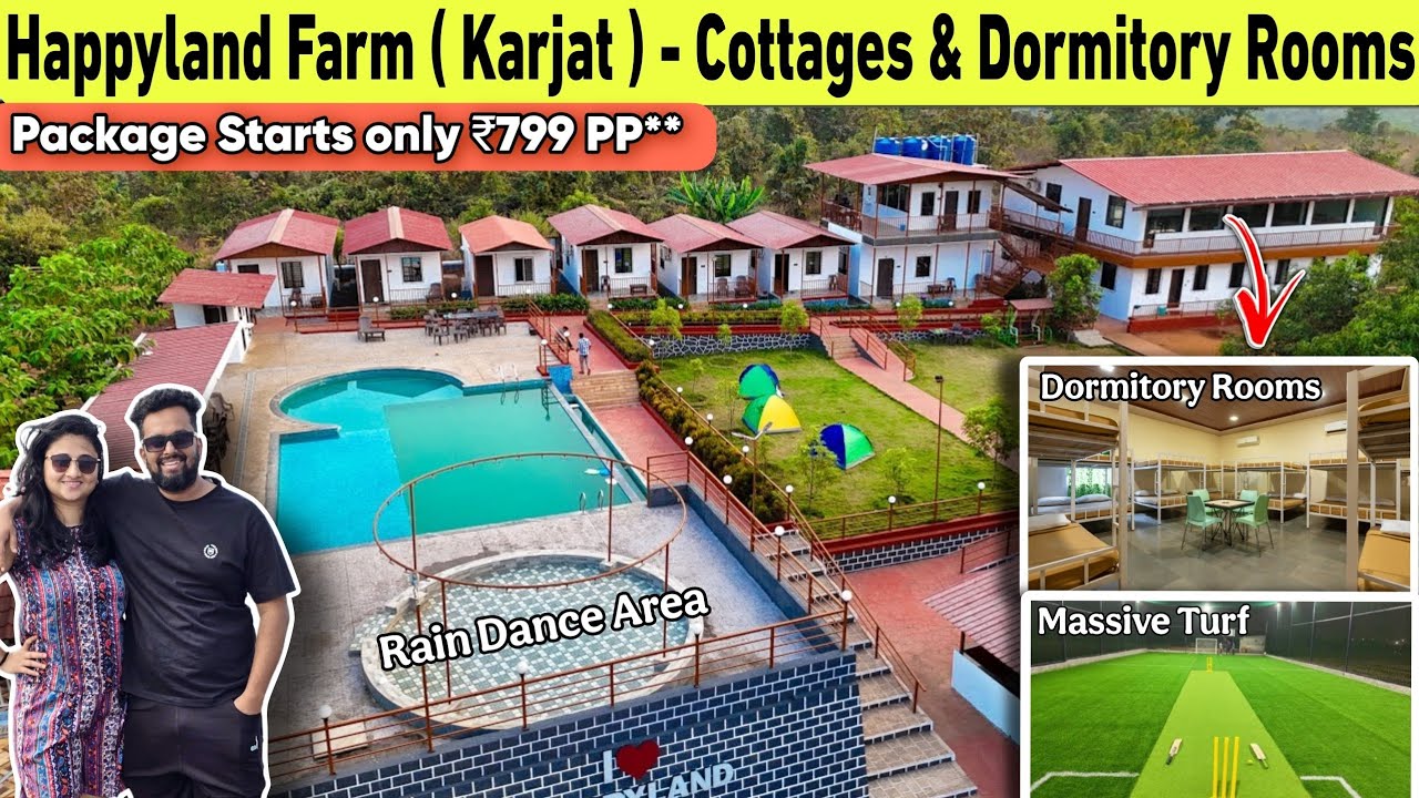 Happyland Farms - Karjat | Detailed Tour with Prices & Food #karjat #resort #dormitory 