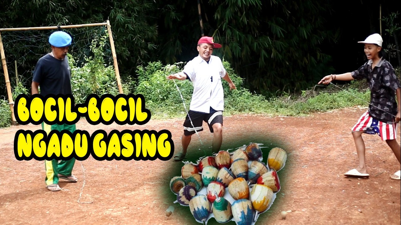 5 mainan bocil-bocil di pedesaan - ngadu gasing tradisional
