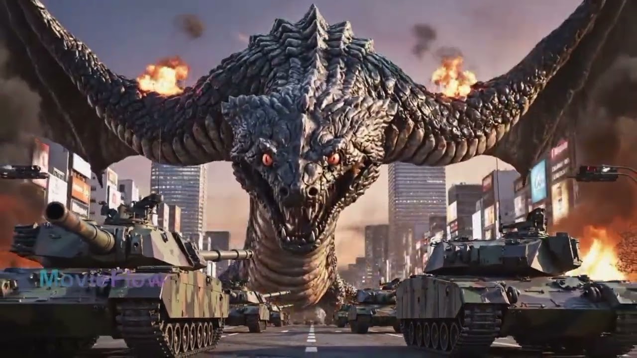 Trapped in the Heart of the Storm as a Colossal Serpent Rises From the Deep and Godzilla, Kong,fight