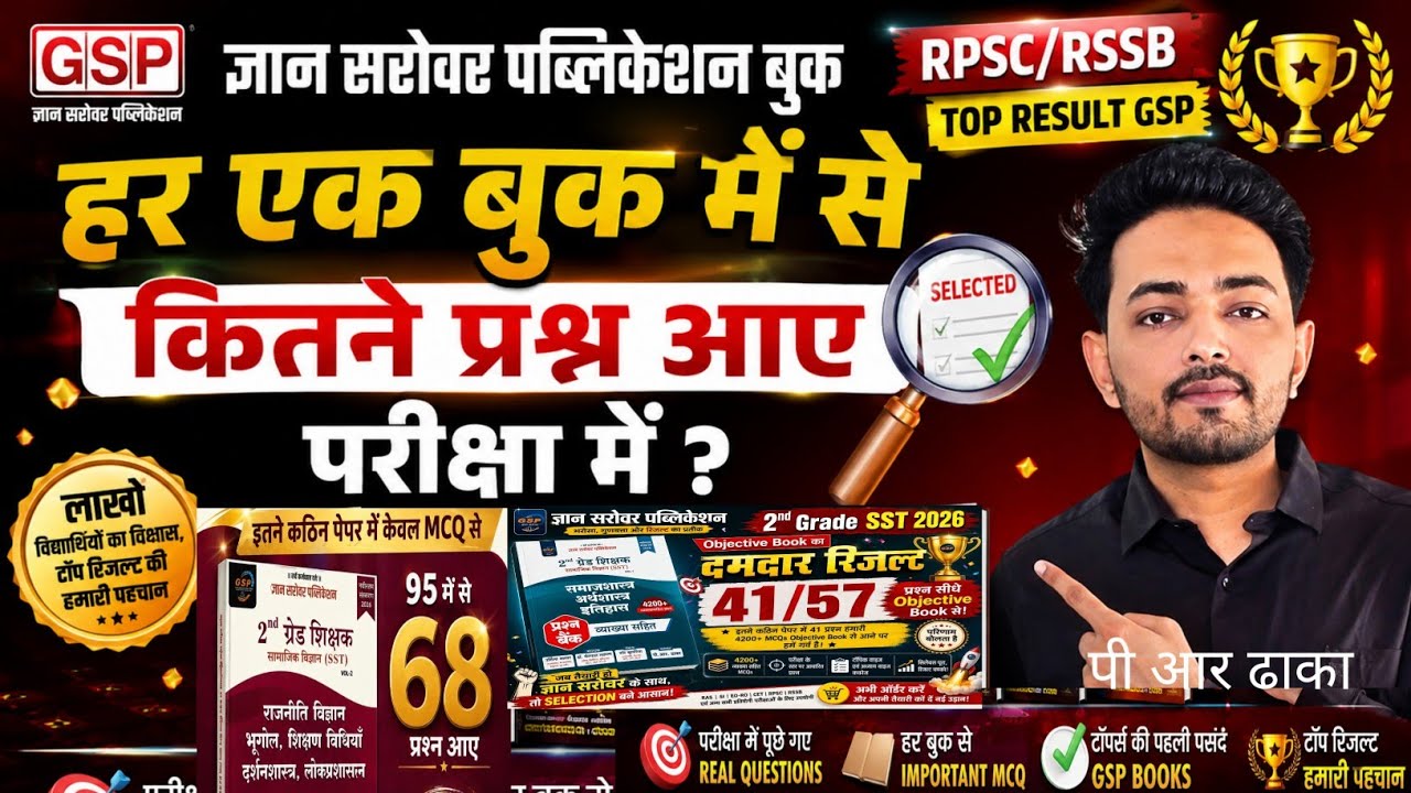 Gyan Sarovar Book RPSC/RSSB Exam Analysis 🔥 GSP की हर Book से कितने Questions आए? | Real Proof 2026