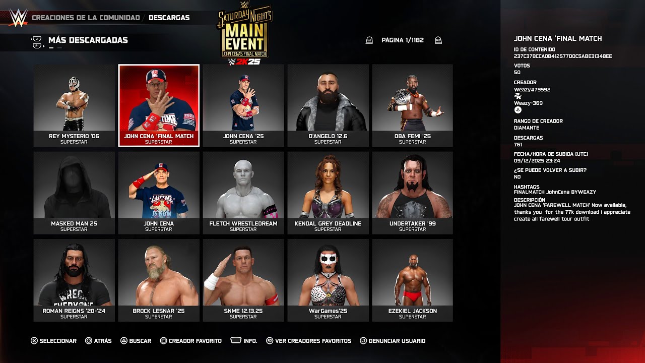 WWE 2K25: BEST CAWS OF THE WEEK (12/14/25) - (12/08/25) | #40 | MEJORES CREACIONES DE LA SEMANA