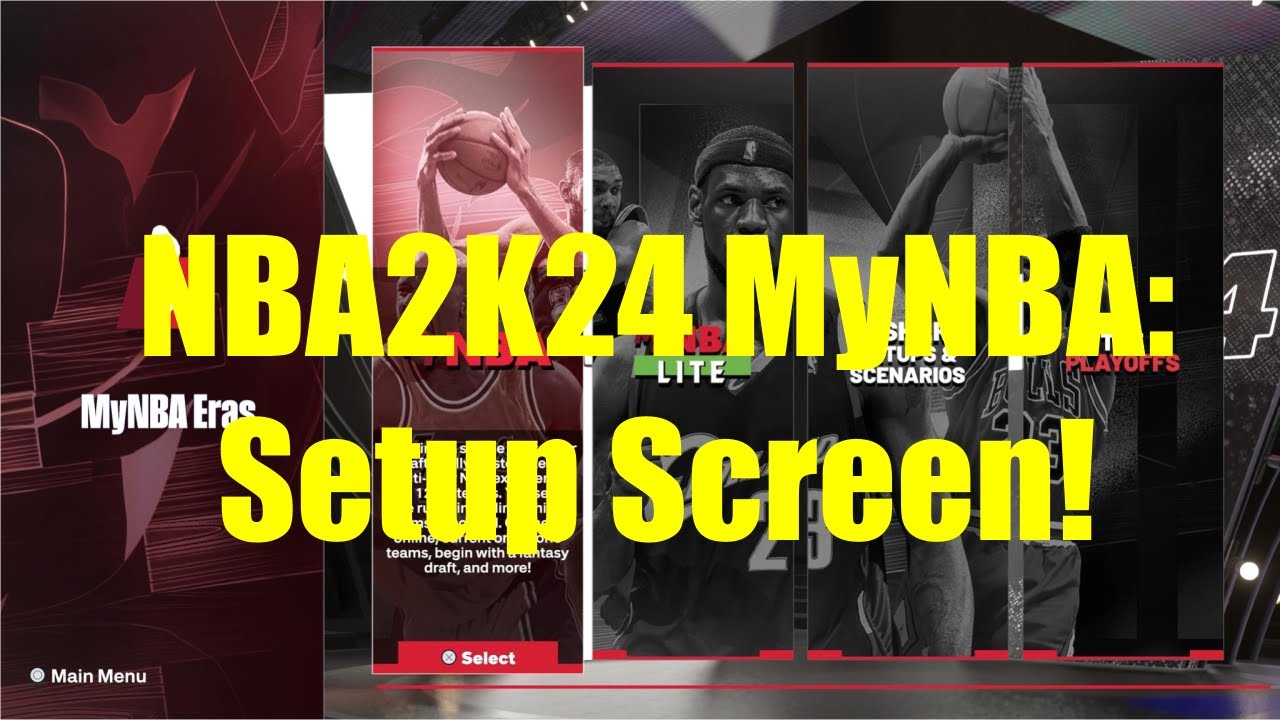 NBA 2K24 MyNBA Setup Screen (Walkthrough)