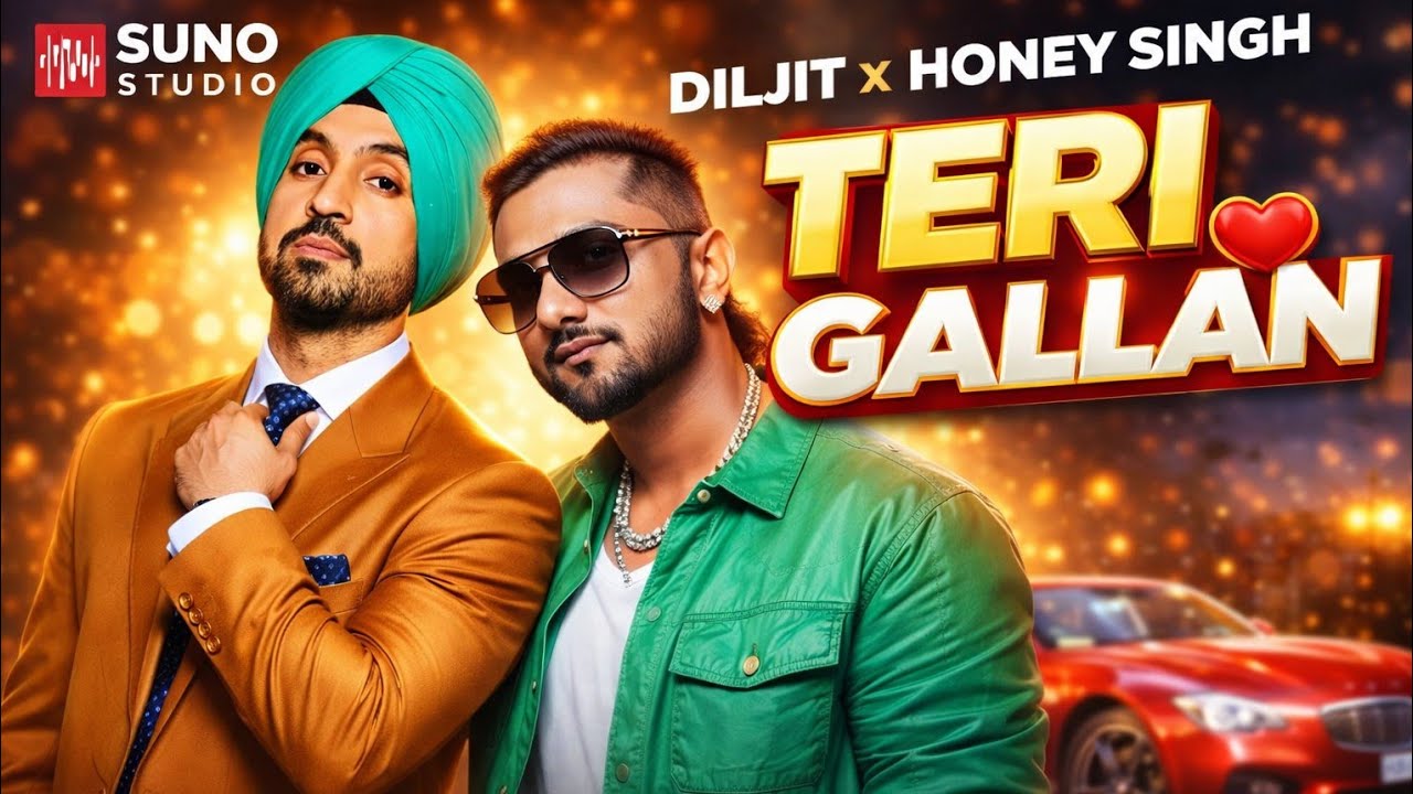 Teri Gallan | Punjabi Romantic Pop × Desi Hip-Hop | Diljit Dosanjh × Yo Yo Honey Singh Type Vibe 💘🔥 