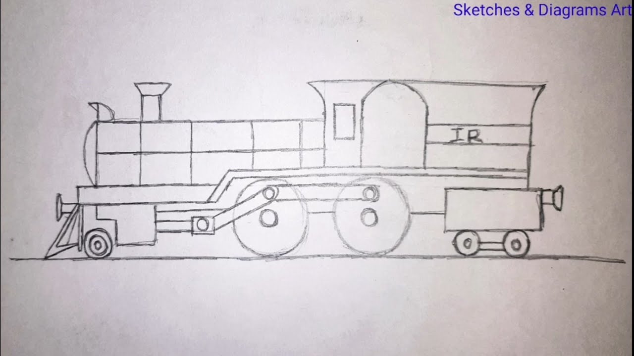 Easy Train Engine Drawing || Easy Drawing Tutorial || Sketches & Diagrams Art ||