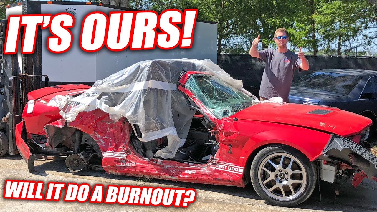 We Bought the Wrecked GT500!! Immediately Attempted a Burnout!