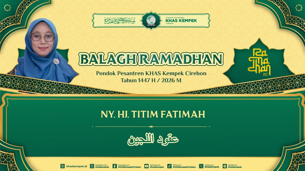 🔴 [LIVE] NGAJI RAMADHAN | KITAB 'UQUDULLUJAIN | BERSAMA NY. HJ. TITIM FATIMAH