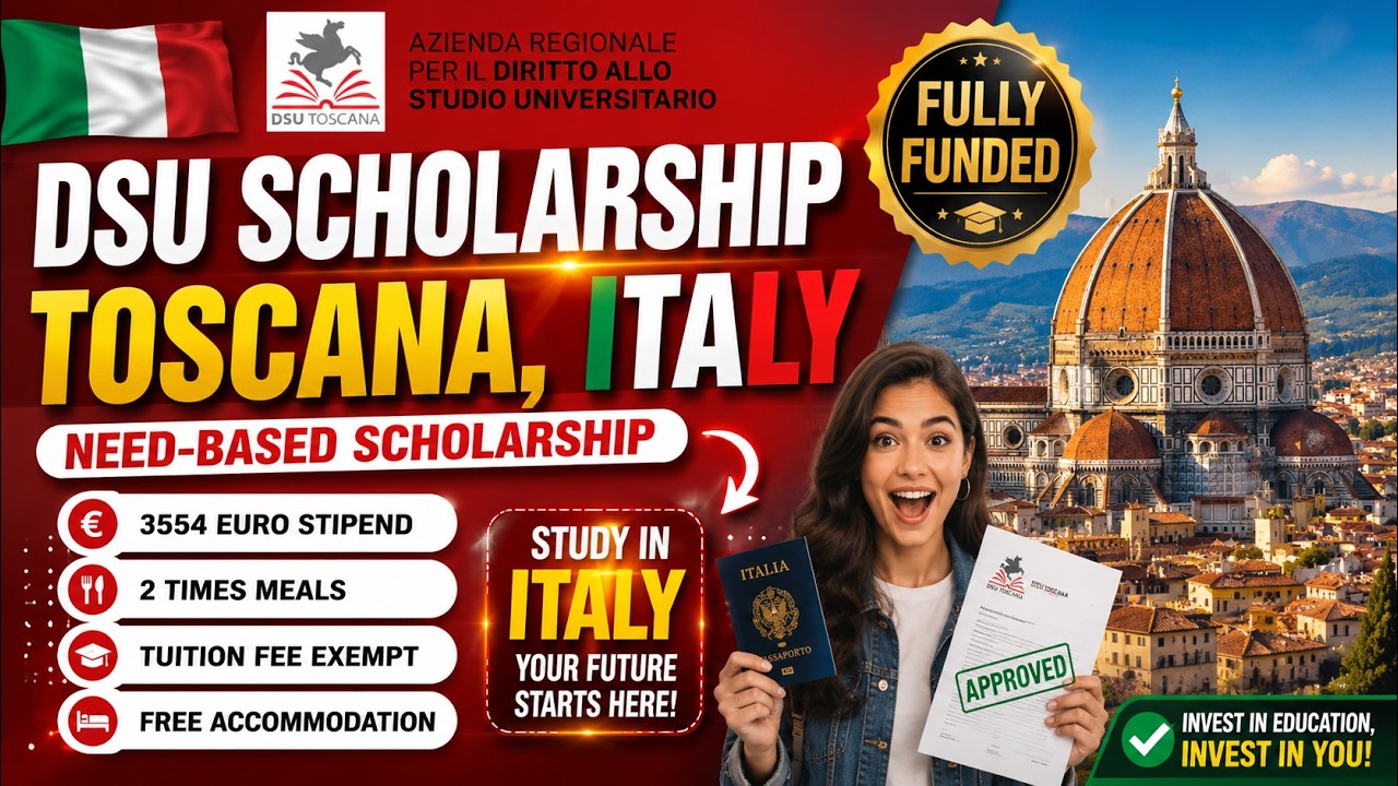 DSU Toscana Scholarship 2024-25 | Fully Funded Study in Italy 🇮🇹 | How to Apply & Benefits!