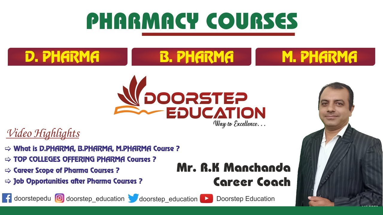 Pharmacy Courses Complete Details | D.Pharma | B. Pharma | M. Pharma | Doorstep Education