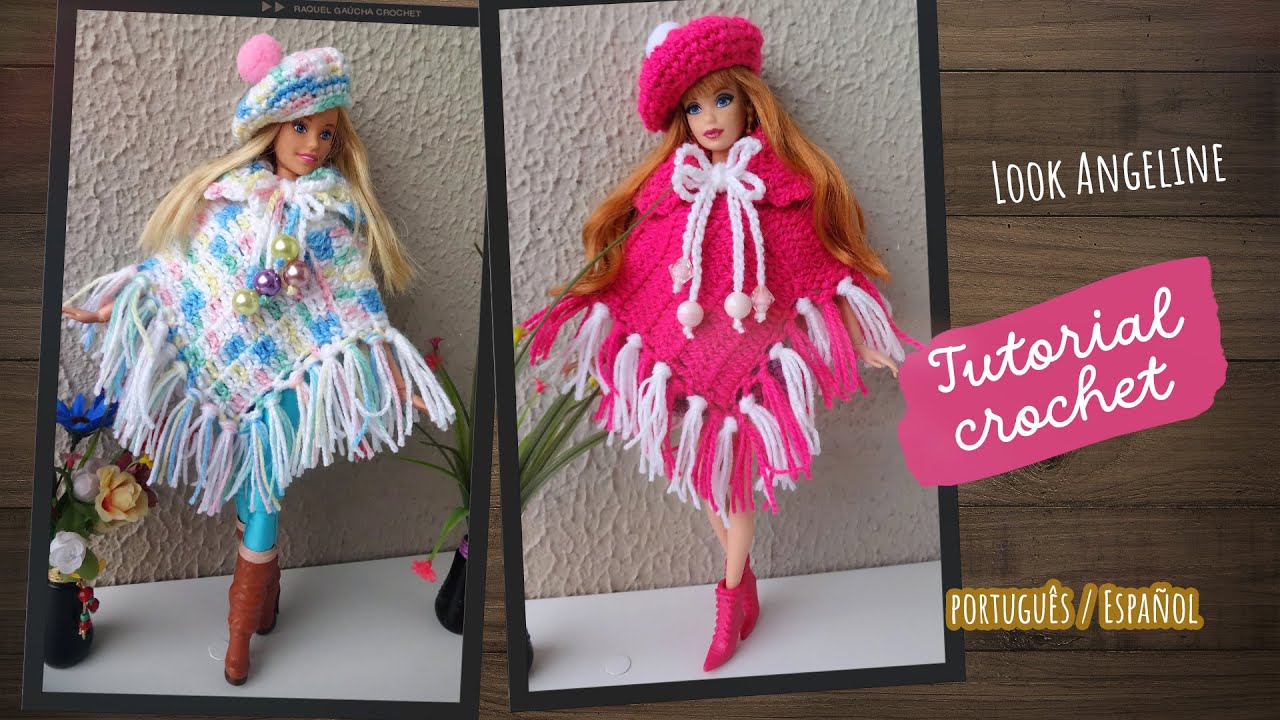 Poncho e boina para bonecas ☃️ Look Angeline