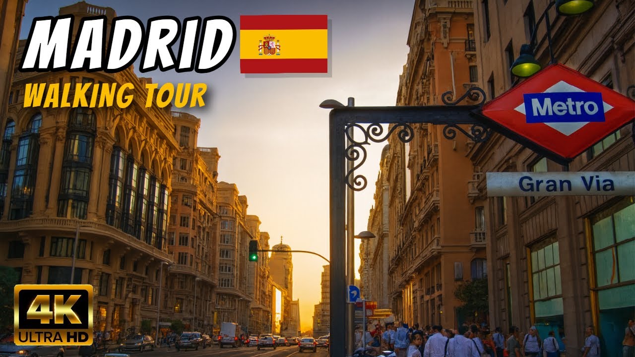 Gran Vía Madrid 2025 | Spain Relaxing 4K City Walk | Walking Tour por la Calle Más Icónica 