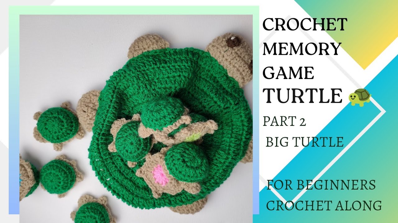 Memory Game Crochet Turtle amigurumi How to crochet Big Mummy Turtle Free Pattern step by step video