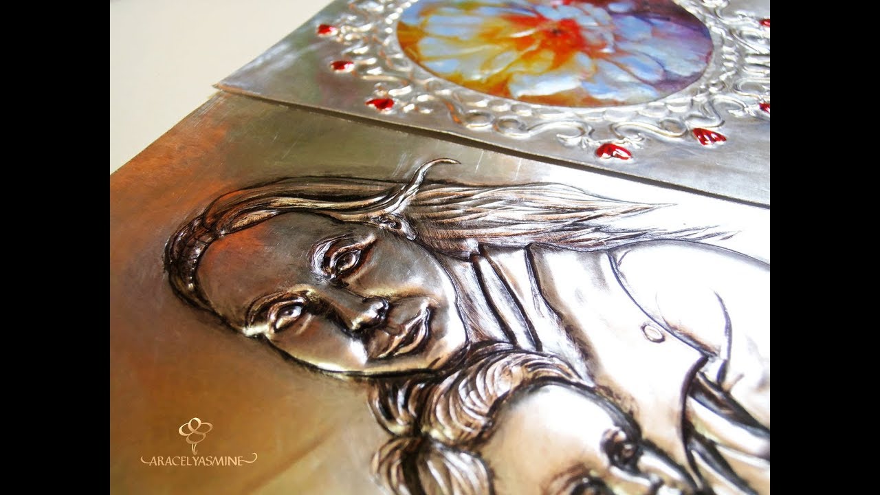 ¿Qué pinturas uso para pintar sobre el repujado en aluminio?