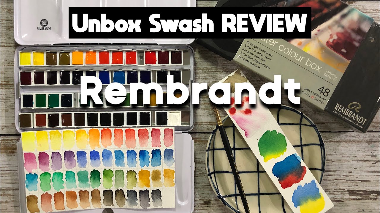 Rembrandt 48 Colors Set | Unbox, Swash and Review 