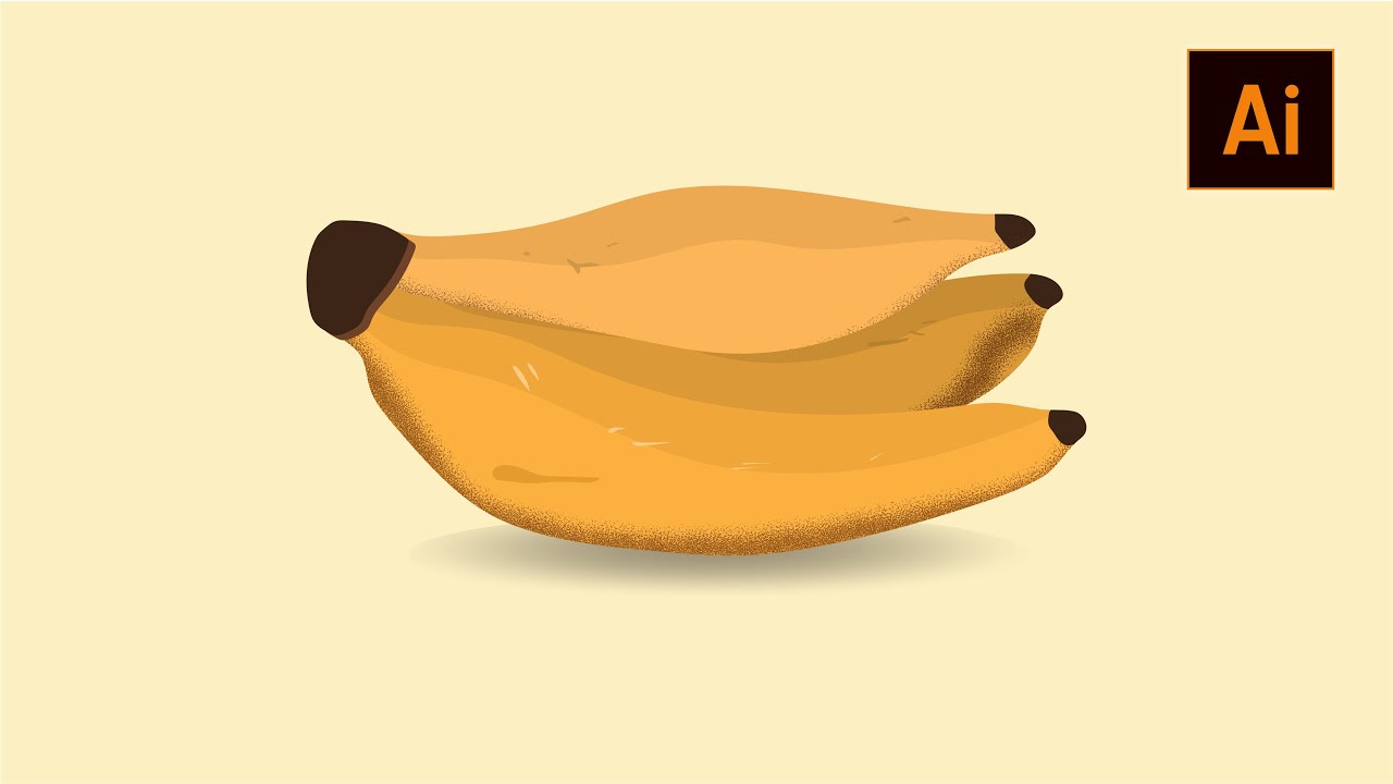 Simple Banana Vector Illustration in Illustrator