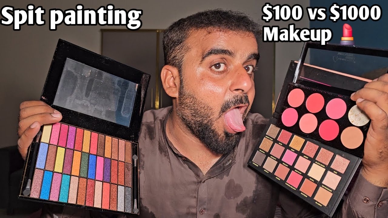 ASMR -  Spit painting $100 vs $1000 Makeup  💄 ( Fast & Aggressive)