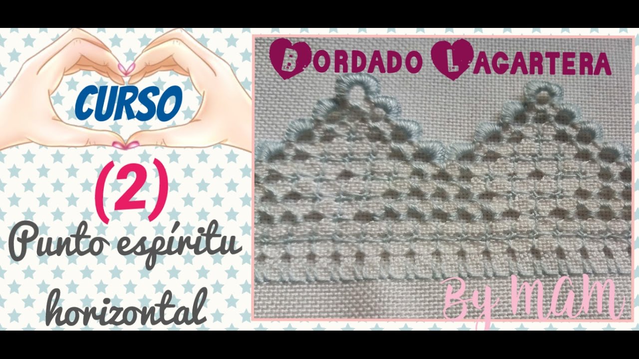 TUTORIAL. Bordado lagartera 2 ,  Punto Espíritu en horizontal. By MAM.