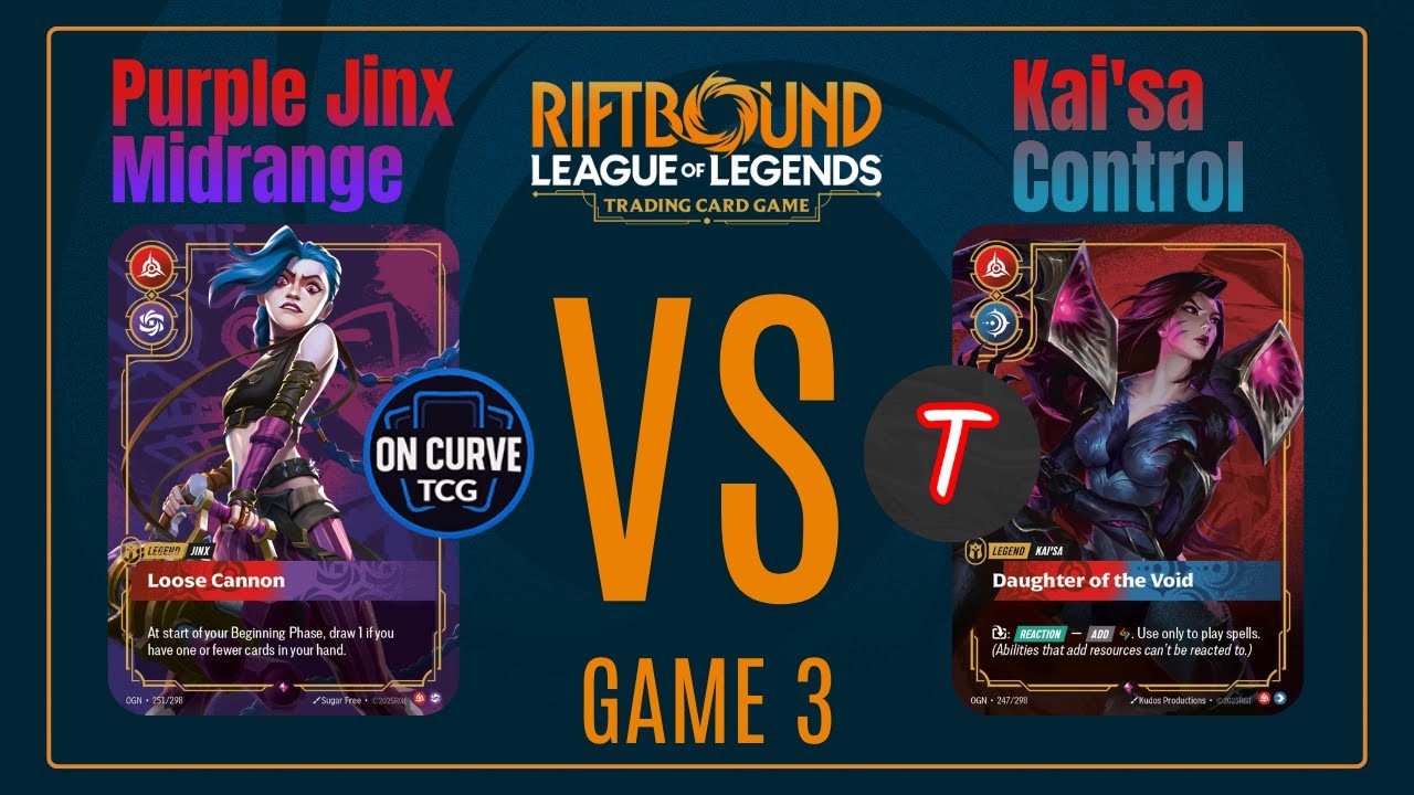 Gameplay Riftbound remote en musique, Kai'sa Control contre Purple Jinx Midrange Game 2