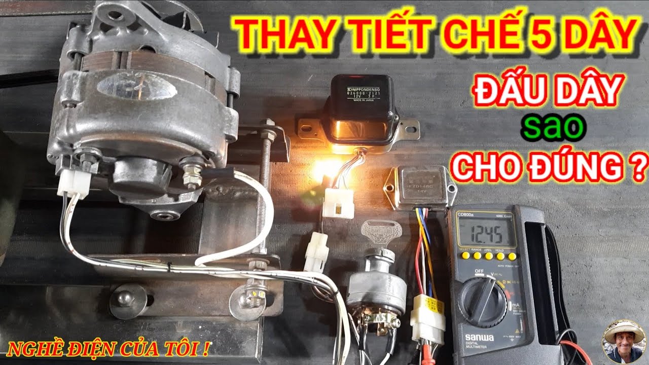 Thay tiết chế sạc 5 dây, đấu sao cho đúng !