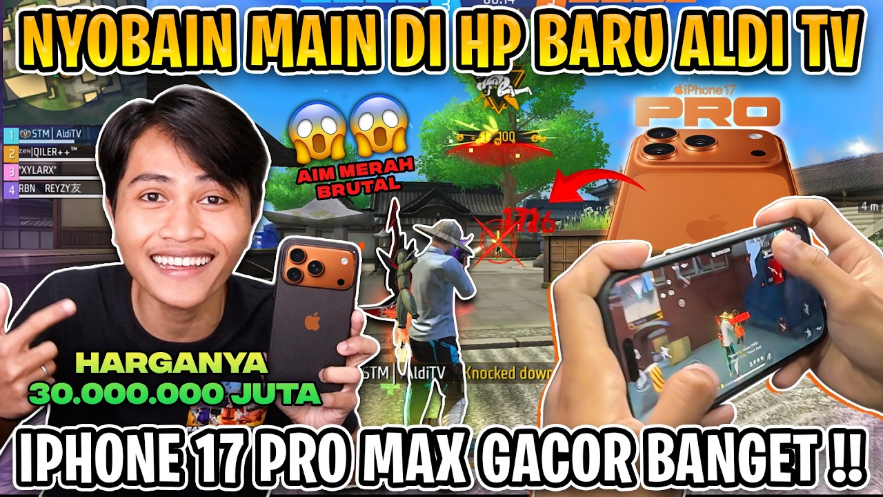 IPHONE 17 PRO MAX SEHARGA 30 JUTA CUMA BUAT MAIN FF !! AIM NYA AUTO MERAH 😱
