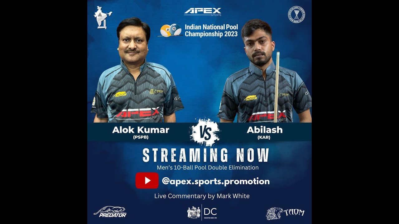 Alok Kumar vs Abilash Men 10 Ball Men Indian National Pool Championship