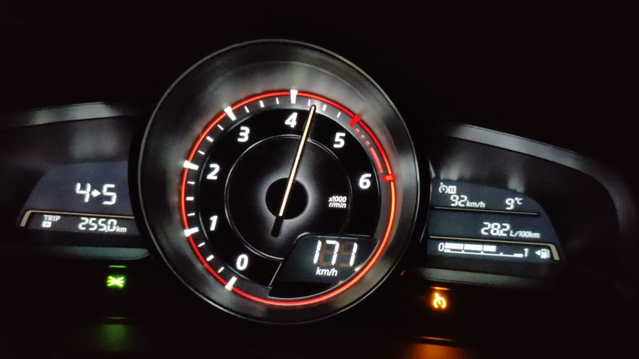 0-200 kmh Mazda 3 2.2 skyactiv D acceleration (stage 1)
