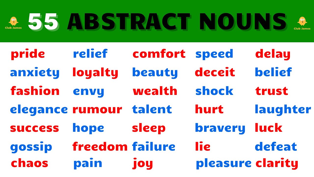 55 Abstract Nouns in English
