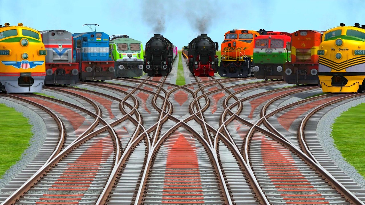 🗯WORLD TRAINS SHOWDOWN: Epic Collection of Legendary Locomotives || trains crossing games