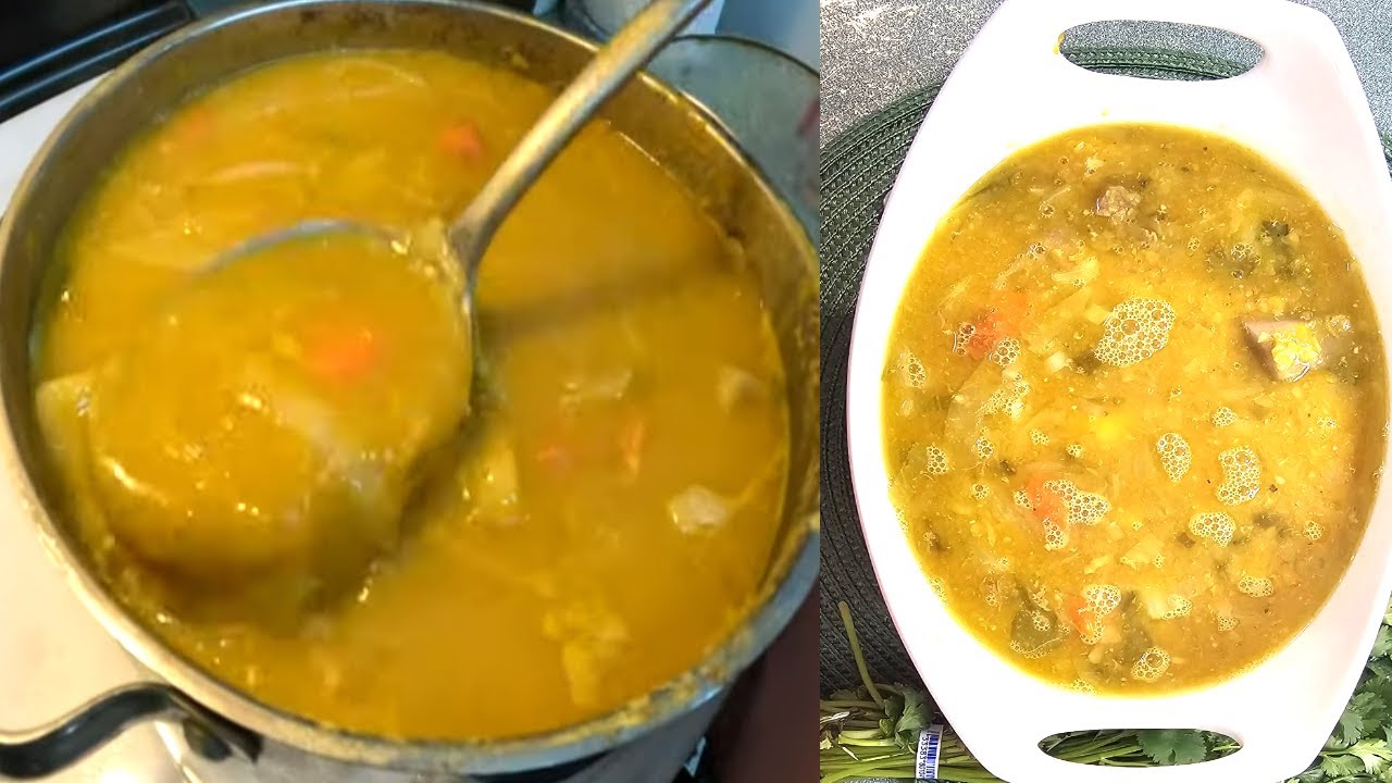 Вкусный суп из колотого гороха и тыквы