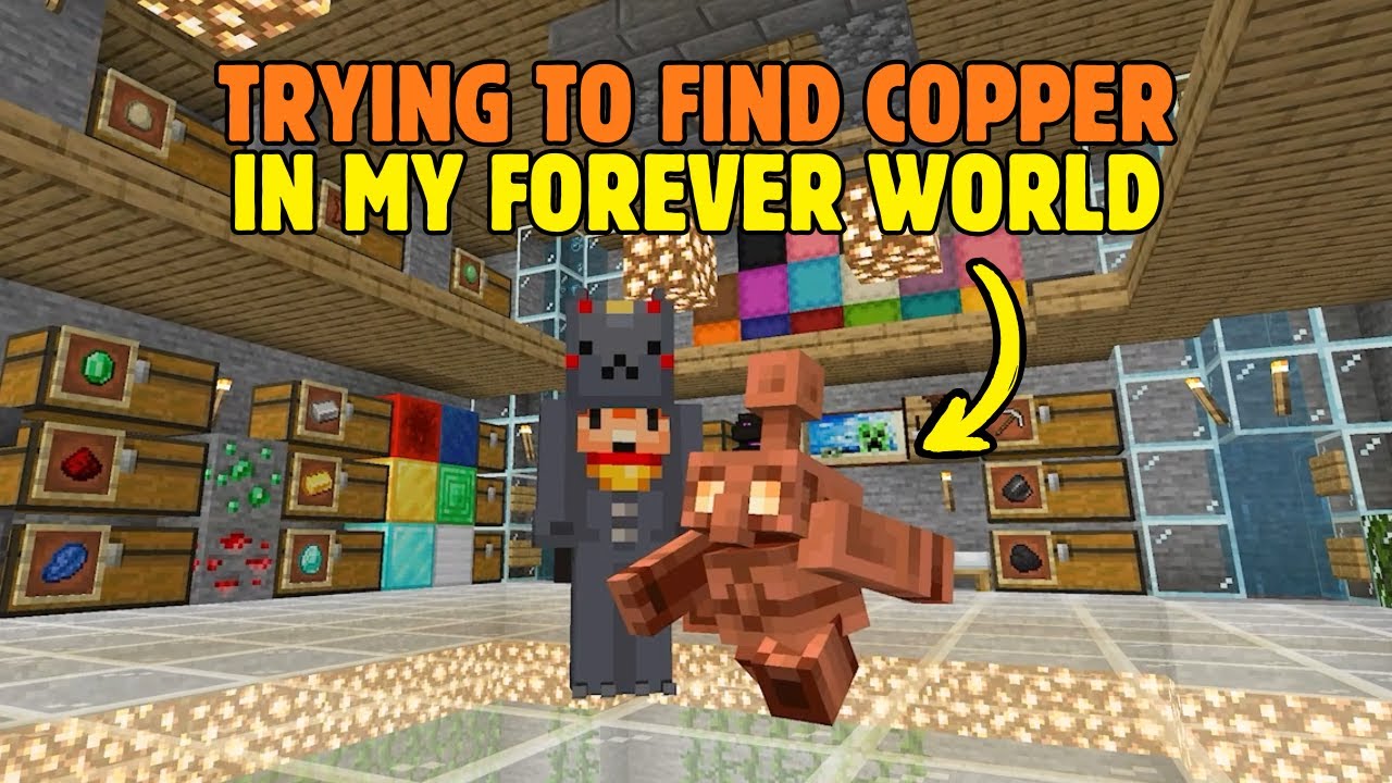 Посещаю свой ВЕЧНЫЙ МИР в поисках меди (Minecraft Bedrock 86)