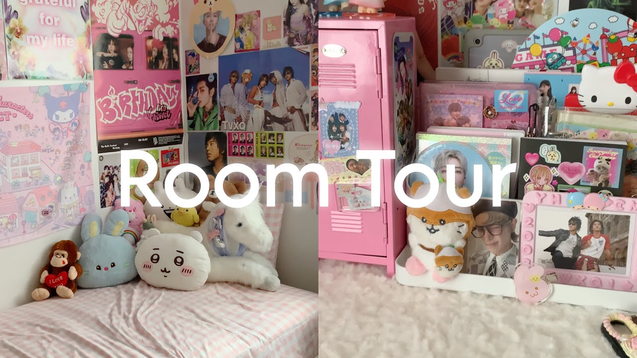 my room tour ⋆⭒˚.⋆ kpop, sanrio, kawaii aesthetic + desk tour!