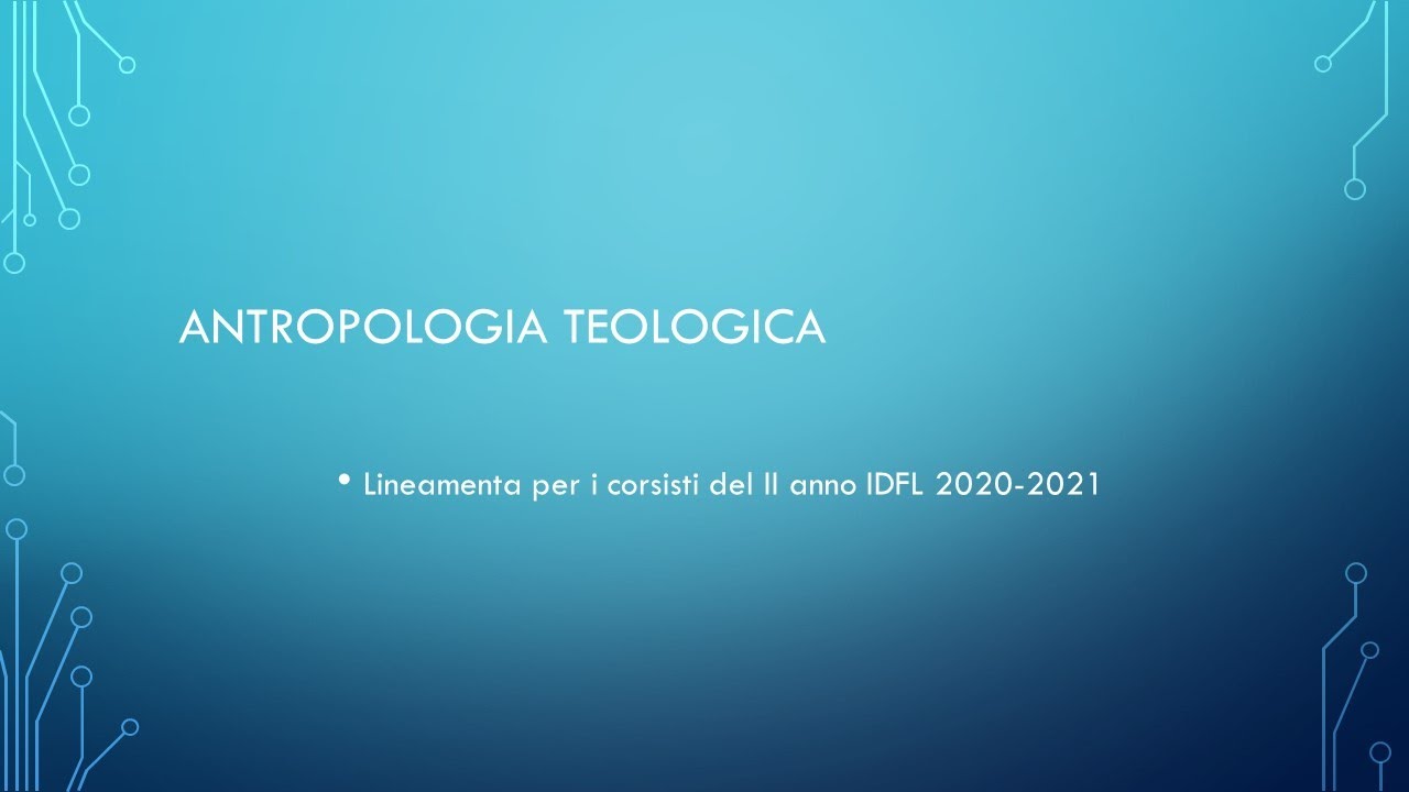 Lineamenta di antropologia teologica