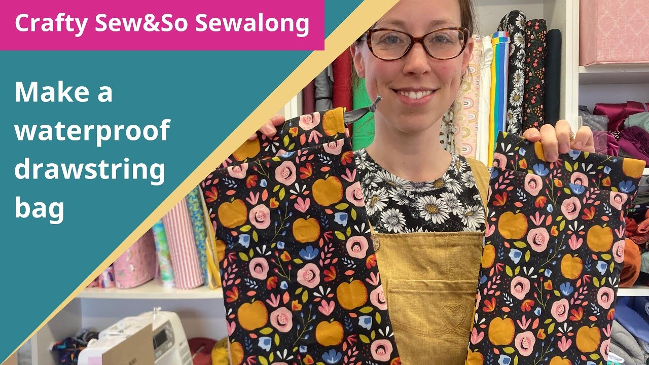 Make a waterproof drawstring bag on an overlocker