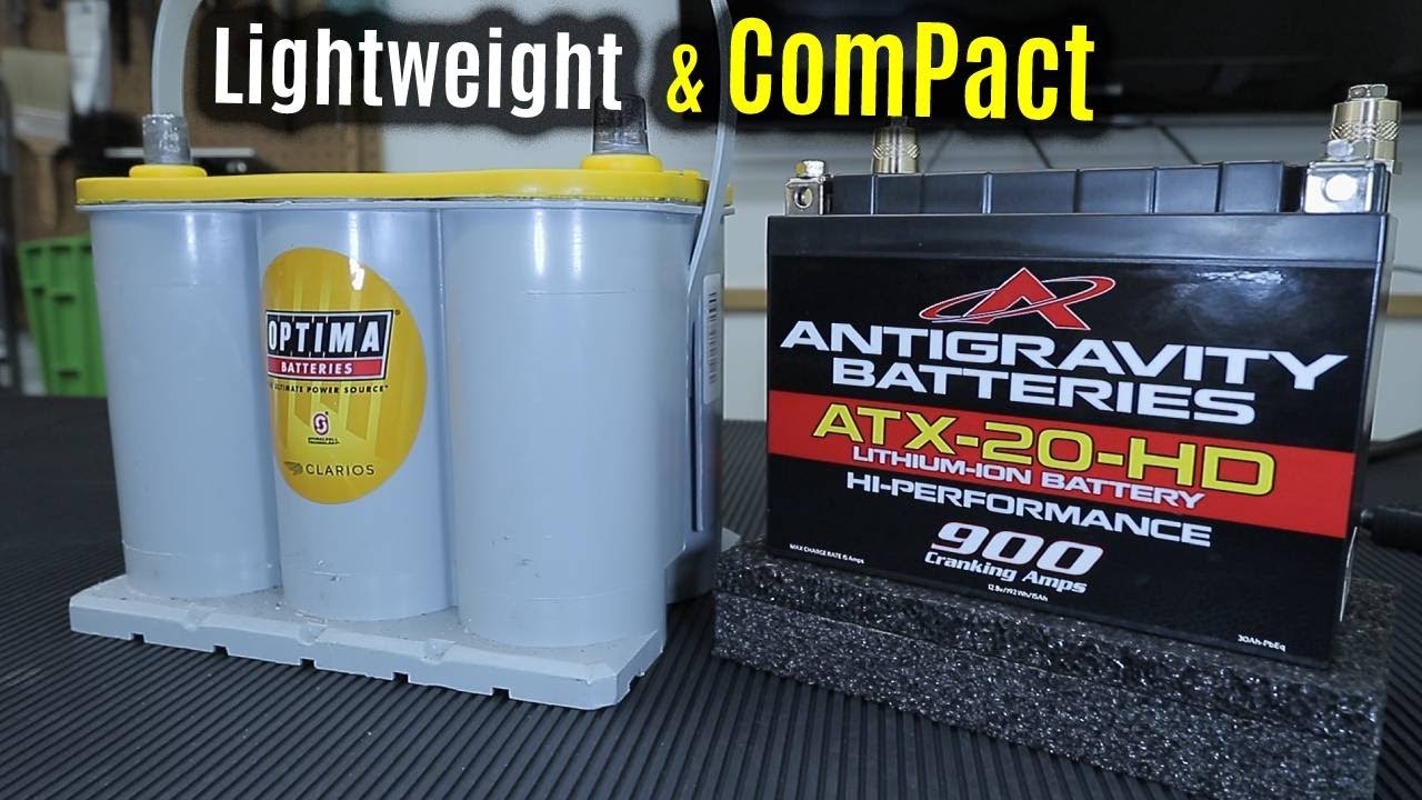 Anti-Gravity ATX-20-HD Lithium Battery vs. Optima Yellow Top | GREAT Weight REDUCTION Mod
