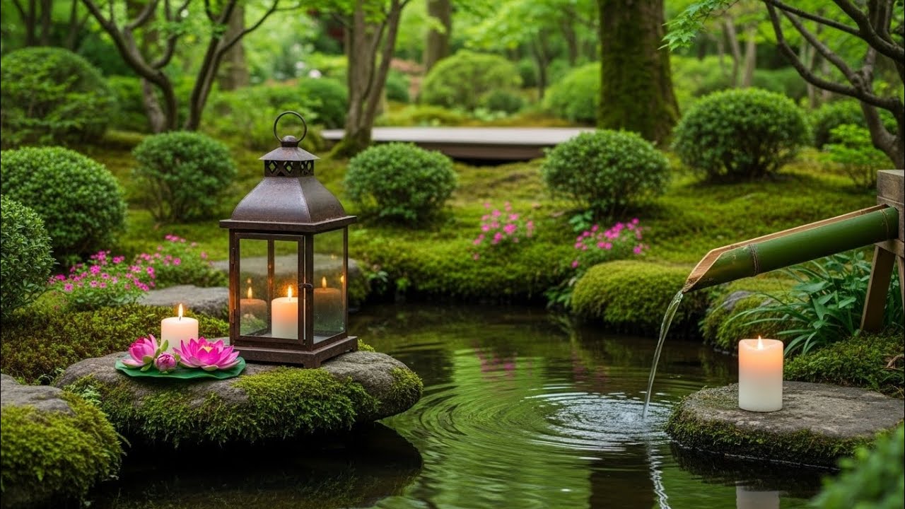 Soothing Spa Piano Music 🌿 Relaxing Sleep Music & Nature Sounds, Bamboo Water Fountain, Calm Music