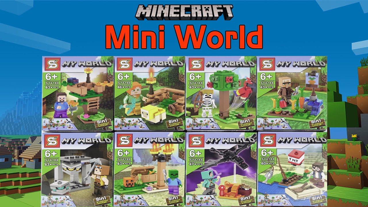 Lego Minecraft: 8 Sets in 1 to Mini World Unbox & Build SY6188 My World | Unofficial Lego