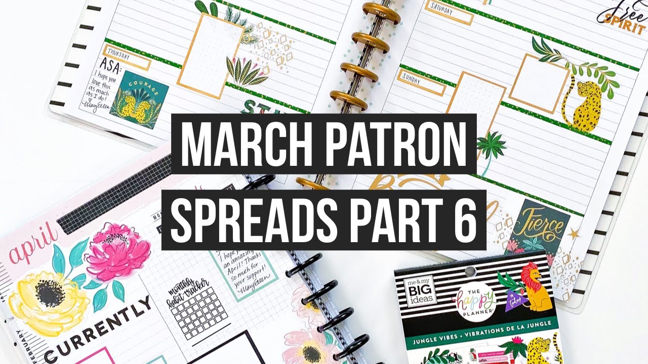 Plan With Me | March Patron Spreads Pt 6 - Gianna and Asa | Big Horizontal and Currently Page