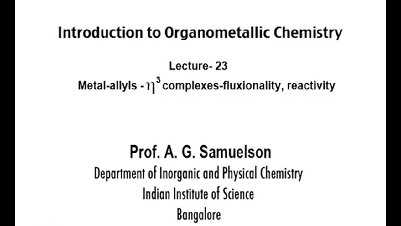 Metal-allyls-η3 complexes-fluxionality, reactivity #swayamprabha #CH37SP