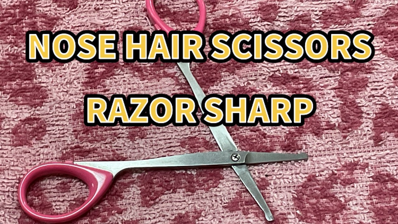 宮村流で鼻毛切狭を研ぎ直す　Resharpening nose hair scissors in the Miyamura style.