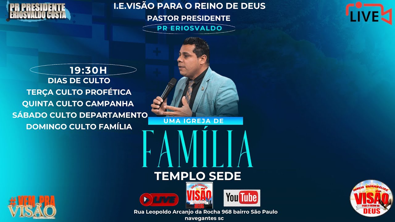 08/03/2026 [][][] CULTO DE AVIVAMENTO [][][] [ I.E.Visão para o Reino de Deus ]