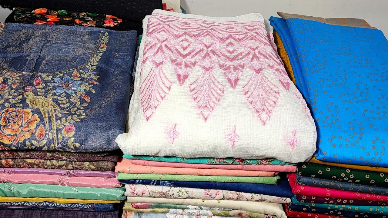 PURE CHINON SILK HANDWORK SET|SEMITUSSAR SILK WITH BANARASI DUPATTA|MODAL COTTON WITH EMBROIDERY SET