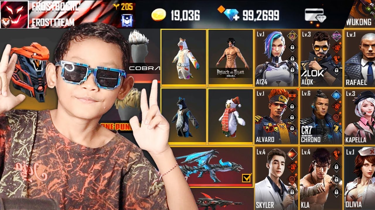 BONGKAR VAULT AKUN FREE FIRE BOCIL!!! REVIEW SEMUA BUNDLE, KARAKTER SULTAN BOCIL LENGKAP SEMUA!!!
