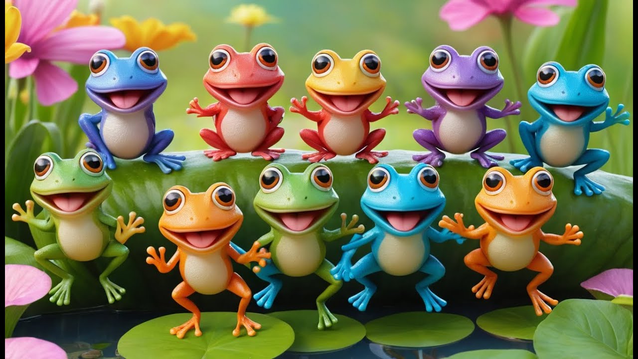 Nine Little Toy Frogs Jump Jump Jump | Fun Counting Song for Kids 🐸