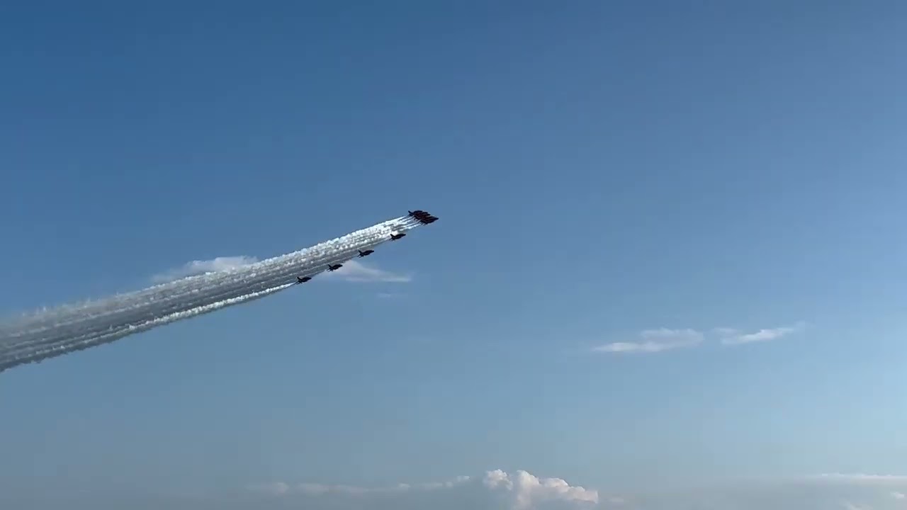 US Navy F/A-18 Super Hornets and RAF Red Arrows Epic Flyover | RAF Red Arrows at Sail Boston