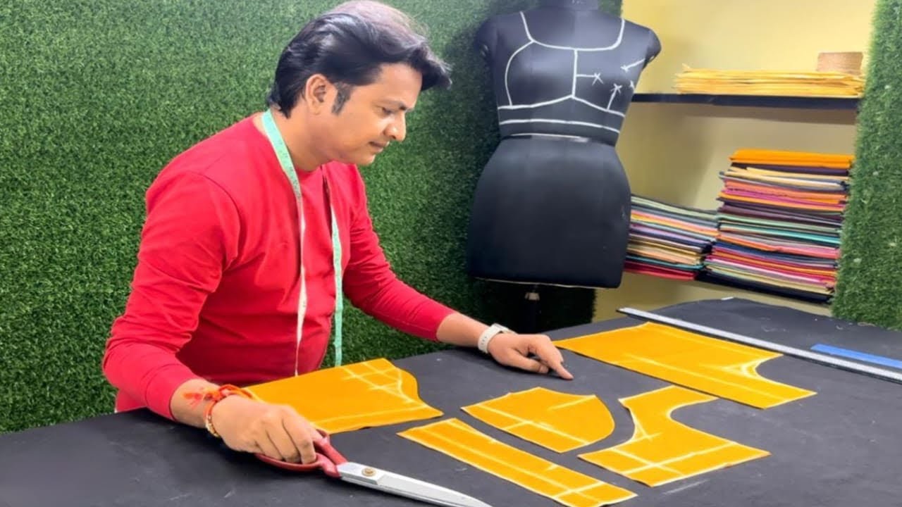 Offline मेरे साथ सीखें Katori Blouse की कटिंग / Katori Blouse Cutting 42 Size / @katori Blouse