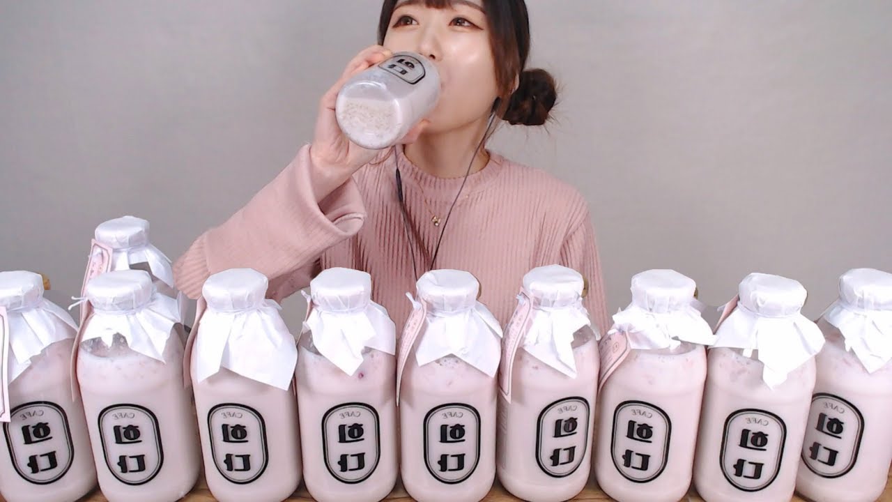 딸기우유🍼 5리터 도전먹방!!(feat몸무게 전 후 비교🤣) 재미로 해봤어요...strawberry milk 5L challenge mukbang